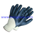 10 Gauge Polyester Liner, Nitrile Coating, 3/4 Safety Gloves